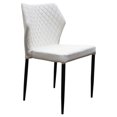 thumbnail image 2 of Diamond Tufted Leatherette Dining Chair with  Metal Legs, White, Set  of Four- Saltoro Sherpi, 2 of 5
