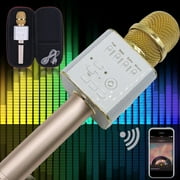 Q9 Handheld Mobile Phone Karaoke Wireless Microphone Golden KTV Player