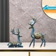 thumbnail image 6 of 2x Modern Couple Deer Statue, Reindeer Figurines Sitting and Standing Collectable Resin Elk Sculpture for Apartment Decor Housewarming Gift Blue, 6 of 9