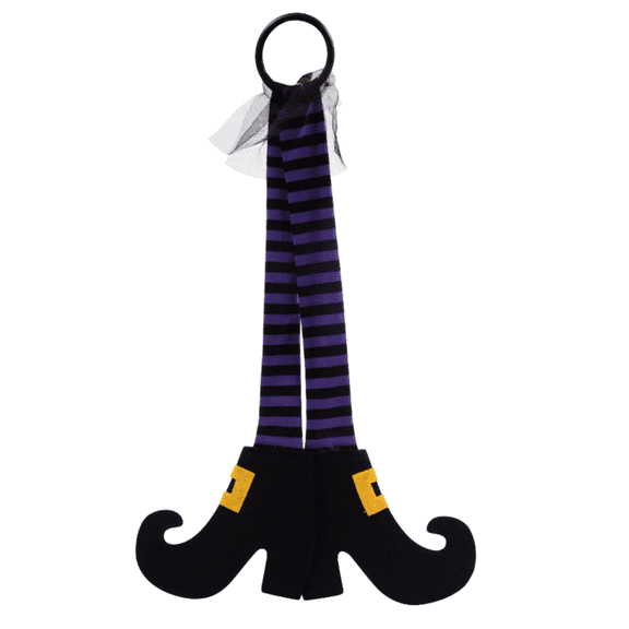 Hanging Witch Leg Decor Wicked Plush Polyester Legs with Shoes for Halloween Day of The Dead Christmas FAll Dangling Home Front Door Indoor or Outdoor garden Porch Decoration & Party Accessories 18in
