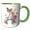 Green/White, variant on 3drose, Pretty Floral Monogram Initial A, 11oz Two-tone Green Mug