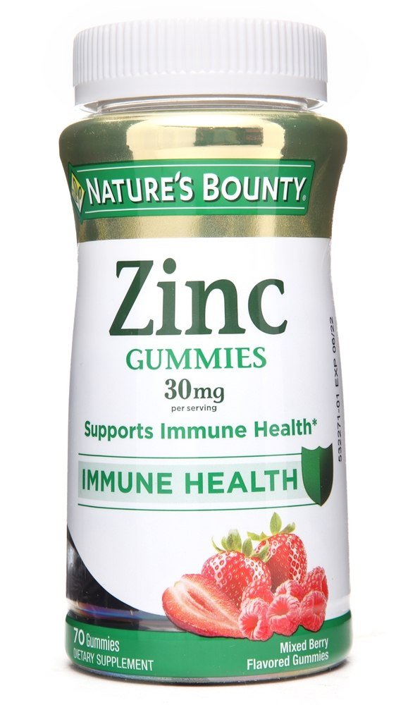 Nature's Bounty Zinc Immune Health Gummies Mixed Berry 30 mg. 70