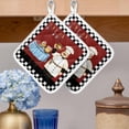 thumbnail image 2 of Chef Pot Holders for Kitchen Heatproof Potholder, 2 Pack Cartoon Red Food Cooking Black White Buffalo Check Hot Pads Multipurpose Oven Pads Cloth Potholders Trivet for Cooking and Baking, 2 of 8