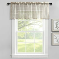 Lush Decor Farmhouse Textured Sheer Valance - Beige - 18 x 52