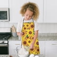 thumbnail image 4 of Brown Yellow Sunflower Pattern Kids Aprons for Girls and Boys,Adjustable Neck Strap Toddler Aprons for Kids Cooking Baking, 4 of 6