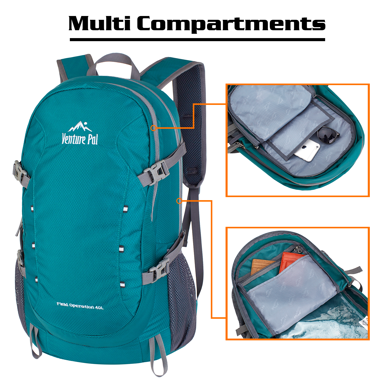 Venture Pal 40L Lightweight Packable Travel Hiking Backpack - image 3 of 7