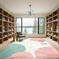 thumbnail image 2 of ODIKA 4'x6' Machine Washable Non-Slip Area Rug, Beachy Seafoam Green High Traffic Rug with Pad, Beige, 1049854, 2 of 8