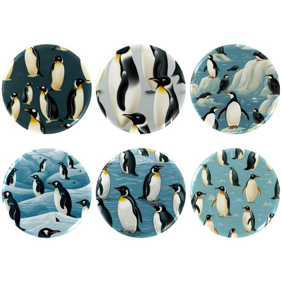 Penguin Badges with Pins for Backpacks Parties Ties Hats Corporate Events Personalized Custom Photo Text Logo Button