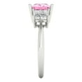 thumbnail image 3 of 2.5 ct Princess Cut Simulated Pink Diamond Three-Stone Engagement Ring for Women in 18K White Gold, 3 of 5