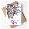 thumbnail image 1 of Conception de Cheval Coloré de Style Mosaïque Bienvenue Retour Cartes de Voeux Enveloppes Vierges, 1 of 3