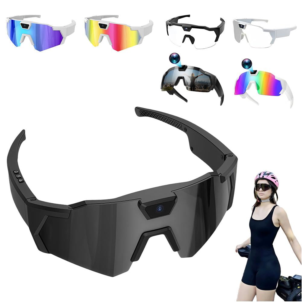 1080P HD Video Camera Glasses Outdoor Sports Action Portable Wearable Glasses Suitable for Driving, Cycling, , Outdoor Activity Recording Glasses, Action Sports for Cycling Hiking(with 32GB TF card)