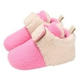 thumbnail image 3 of Krdevn Girls Boots - Baby Booties Warm Slippers Toddler Winter Boots with Non Bottom -Toddler Boots,Cowgirl Boots,Color:Hot Pink,Size:0-6 Months, 3 of 7
