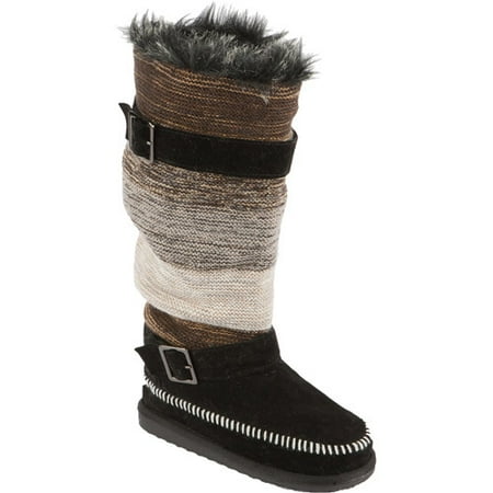 MUK LUKS Womens Janie Knit Boot with Buckles