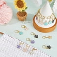 thumbnail image 4 of 20Pcs 5 Colors Knitting Markers Charms Flower Stitch Markers Cute Enamel Daisy Planner Charms Stainless Steel Leverback Hoop Crochet Marker, 4 of 6