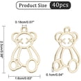 thumbnail image 5 of 40Pcs Hollow Bear Charm Alloy Bear Pendants Charms 25x16mm Light Gold Smooth Metal Pendant, 5 of 5
