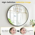 thumbnail image 4 of Coucheta 32-Inch Round Mirror - Black Metal Frame Wall Mirror for Bathroom, Entryway & Bedroom, 4 of 8