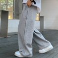 thumbnail image 5 of UACY Boy's Athletic Sweatpants Wide Leg Casual Fall Letter Sports Elastic Waist Baggy Pants Kids' Youth Open Bottom Sweatpant (Grey, 13-14 Years), 5 of 8