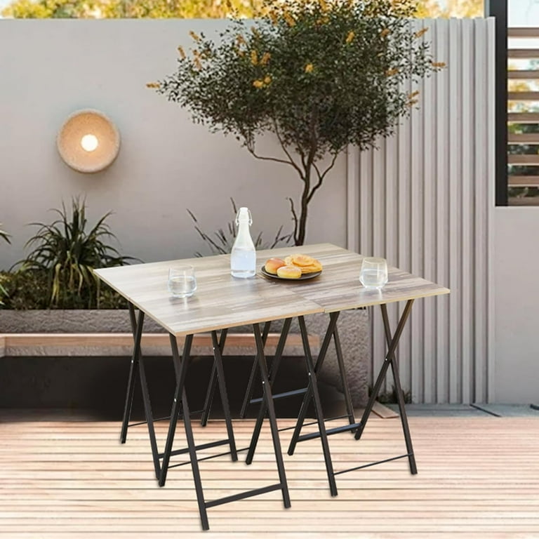 26 H Folding TV Trays for Eating Set of 4 with Stand Foldable TV Snack Tray Table Set for Sofa TV Dinner Tray for Eating for Living Room Rock Grey Walmart