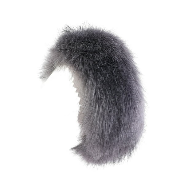 Sonducket Manténgase abrigado y elegante con la diadema de piel sintética para mujer, ropa cómoda, diadema de piel sintética transpirable Accesorio para el cabello gris