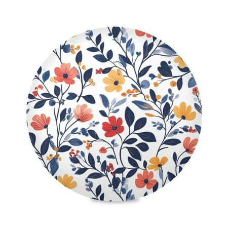 

Round Plate Mat 15.4x15.4 Inchesx6 Placemat Table Mat Kitchen Mat Coffee Mat Fabric Thick Strong Wear-Resistant Heat Resistance Pretty Little Flowers3
