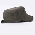 thumbnail image 4 of Prolriy Military Hat Cadet Hats for Men, Mens Fashion Casual Stereoscopic Embroidery Cotton Flat Top Sunshade Washing Hat Hiking Hat Hat Army Hat Army Green, 4 of 6