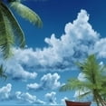 thumbnail image 6 of HAOXIT Travel Tablecloth, Sunny Vacation Clear Sky Scenic Summer Seashore Picture, Dining Room Kitchen Round Table Cover, 6 of 8