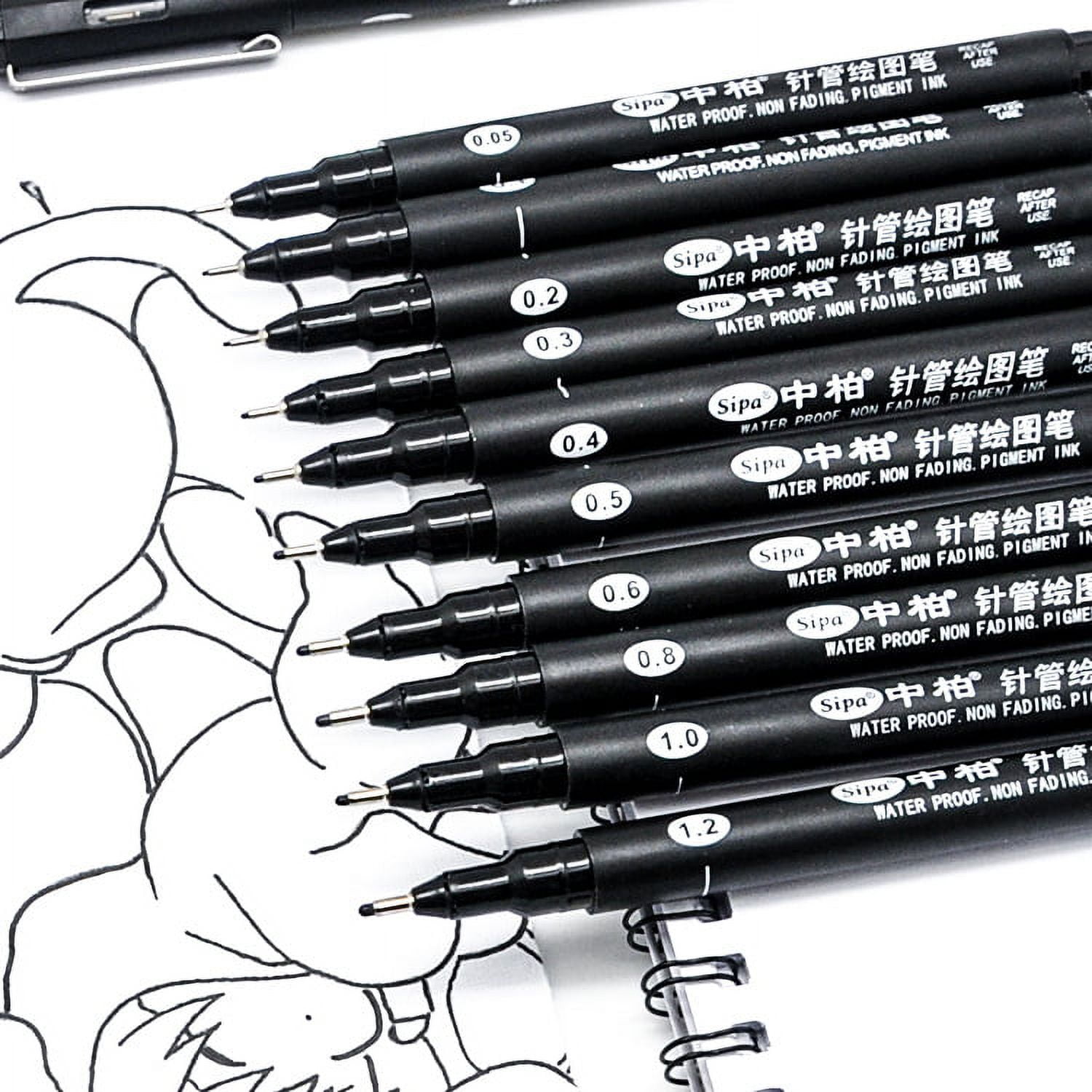 NEW-Sipa 8Pcs Black Thin Liner Pens Mini Liner Fineliner Drawing Pens For  Artist Illustration Technical Drawing Office Documents - AliExpress