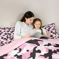 thumbnail image 4 of Homewish Rustic Camo Print 7pcs Bedding Comforter Set,Country Farmhouse Lodge Queen Bedding Sets,Pink Black White Queen Sheet Sets For Girls Kids,Super Cozy Room Decor Reversible, 4 of 8