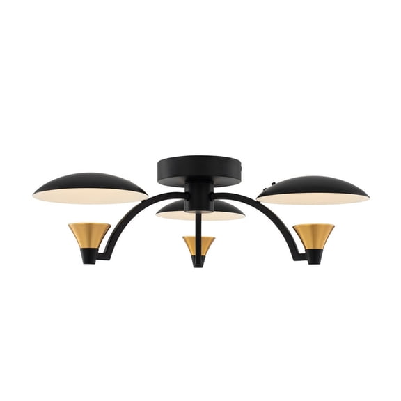 Kalco 513645BWB Redding 3 Light 19" Wide Led Semi-Flush Ceiling Fixture - Matte Black /