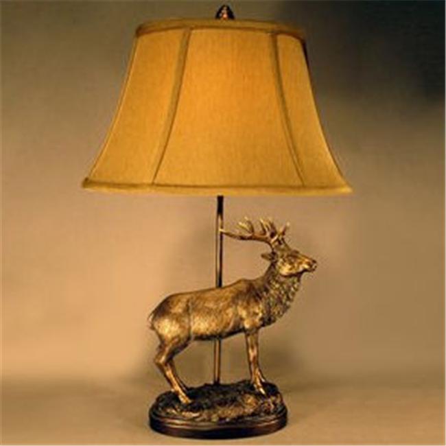 bronze elk lamp