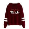 thumbnail image 1 of Chandail de Noël à Capuche pour Femmes en Liquidation Mode Décontractée Ajusté Impression de Noël Double Manteau Horizontal, 1 of 2