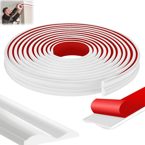 20 Ft Wall Decoration Molding Trim, Self-Adhesive 3D Chair Rail Panel Molding, Flexible DIY Wall Trim for Walls Mirror Window Frame and Home Decoration(wwx)