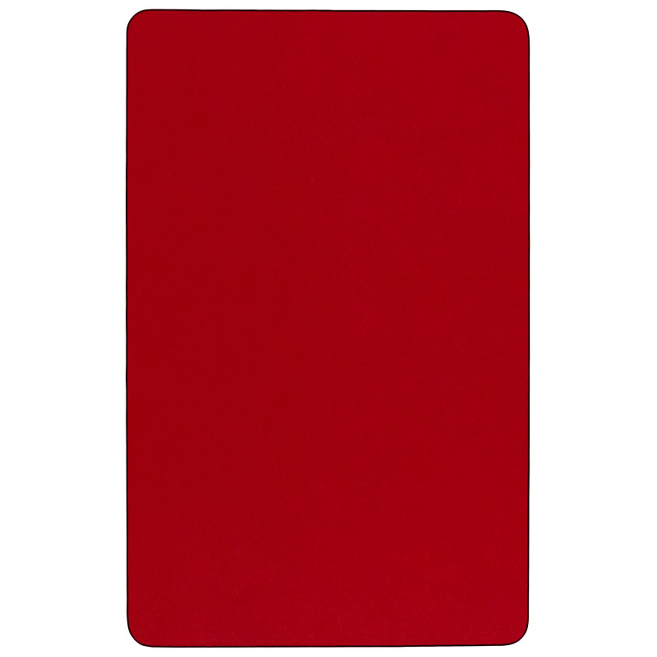 Flash Furniture 24''W x 48''L Rectangular Red Thermal Laminate Activity Table - Height Adjustable Short Legs
