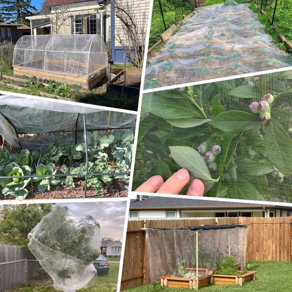 Garden Netting Mesh, Garden Netting Pest Barrier 10x50FT, Ultra Fine Plant Covers Net for Crops Vegetables Fruit Flower Protection, Row Covers Fabric Netting for Outdoor Patio Greenhouse Use