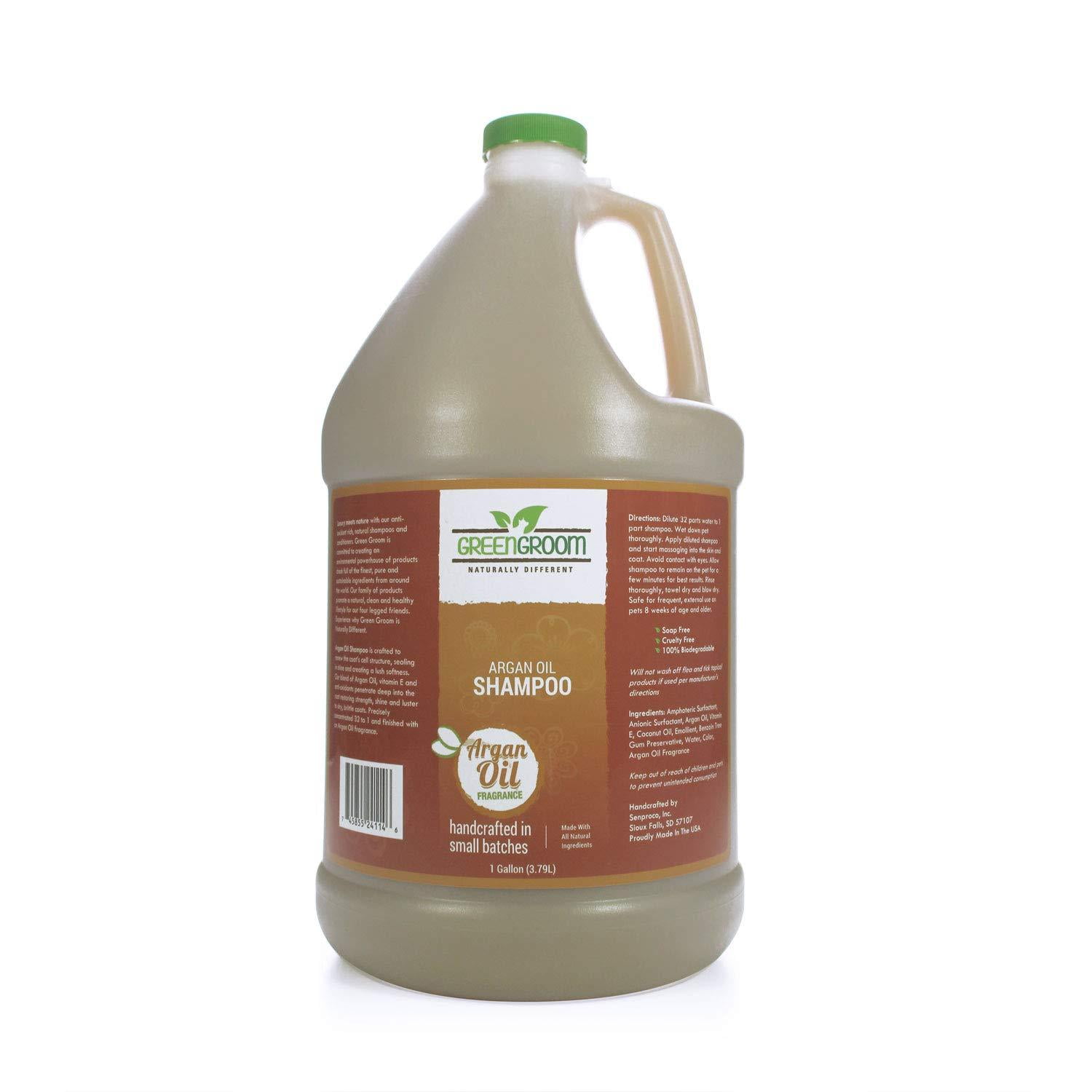 Green Groom Argan Oil Dog Shampoo, 1 Gallon - Vitamin E and Antioxidant Rich, All Natural Ingredients, Soap and Cruelty Free