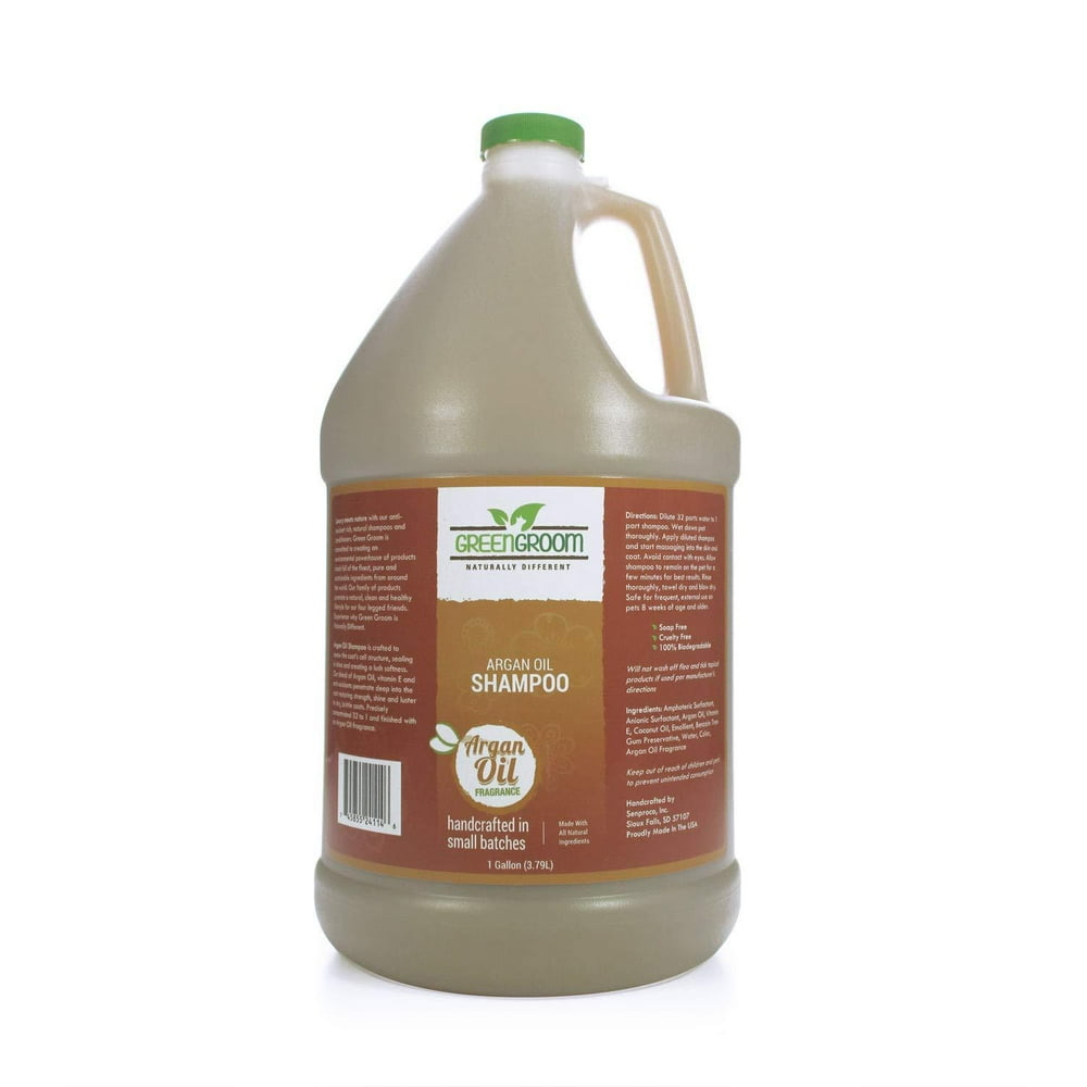 Green Groom Argan Oil Dog Shampoo, 1 Gallon Vitamin E and Antioxidant