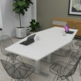 thumbnail image 2 of 8 Person Hexagon Conference Room Table Metal T Bases Electrical Units, 2 of 6