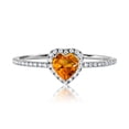 thumbnail image 1 of JeenMata Anillo de Bodas de 1 Quilate con Forma de Corazón (Citrina, Piedra Natal de Noviembre) en Oro Blanco de 18 K sobre Plata, 1 of 6
