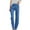 Blue, variant on OSOLU Women Summer Solid Color Linen High Waist Elastic Drawstring Pants Lightweight Loose Fit Casual Trousers With Pockets For Comfort Style Daily Relaxed Fit Breathable Bottoms