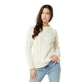 thumbnail image 1 of Carraig Donn Ladies Irish Multi Cabled Raglan Super Soft Merino Wool Sweater (Small, Natural), 1 of 4