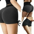 thumbnail image 7 of Women's Butt Lifting High Waist Adjustable Yoga Shorts Ruched Textured Hot Pants Exercise Leisure Sports Leggings, 7 of 7