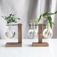 thumbnail image 4 of 2x jarrón hidropónico con estaciones de propagación con soporte de retro para plantas hidropónicas, escritorio de oficina, decoración , CUTICAT Florero de tubo de ensayo con soporte, 4 of 8