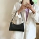 thumbnail image 2 of Bolso retro de piel de cocodrilo para mujer, bolso de mano de color puro (negro) Tmvgtek Oficina Multiescena Multifunción, 2 of 9