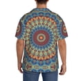 thumbnail image 3 of Pofeuu Round Mandala Print Mens Casual Short Sleeve Shirts Beach Summer Spread Collar Pocket Tops Men's Casual Short-sleeved Shirt-XX-Large, 3 of 5