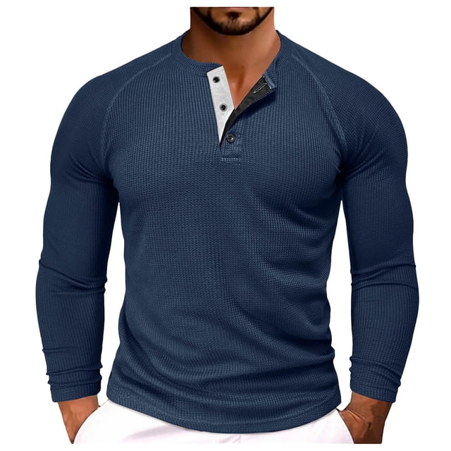 LUOGENLI T-shirts pour Homme pour Hommes T-Shirt à Manches Longues à Col Rond T-Shirt Décontracté de Vacances Chandail Hauts T-shirts pour Homme T-Shirt Graphique Fête de la Saint-Patrick T-shirts pour Hommes T-shirts Graphiques Saint-Valentin Marine P