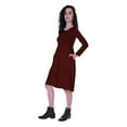thumbnail image 6 of Moomaya Womens Full Sleeves Gathered Waist Dress Casual Relaxed Fit Swing Dresses w/ Pockets, 6 of 8