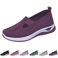thumbnail image 5 of NOKIO Women’s Orthopedic Slip-On Sneakers Breathable Woven Walking Shoes Soft Foam Arch Support Hands-Free Design Lightweight Casual Footwear, 5 of 6
