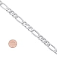 thumbnail image 3 of 9.5mm Large .925 Sterling Silver Diamond-Cut Flat Figaro Chain Necklace, 30 inches + Gift Box, 3 of 7