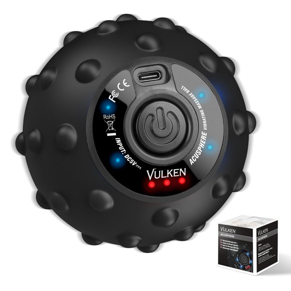 Pelota de Masaje Vibratoria Vulken Negra de Alta Intensidad para Fitness