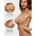 thumbnail image 3 of Wingslove Womens Push-up Bra Deep V Plunge Underwire T-Shirt Bra, Coffee 32A, 3 of 4